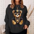 Stylish Bear With Golden Chains Sweatshirt Gifts for Her