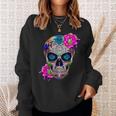 Sugar Skull Fleurs Jour Des Morts Dia De Los Muertos Cadeau Sweater e Cadeaux pour elle
