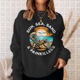 Sun Sea Sand Chronic Illness Humour Spoonie Vacation Black Sweatshirt Gifts for Her