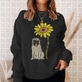 Sunflower Sunshine Pug Cute Animal Pet Dog Sweatshirt Gifts for Her
