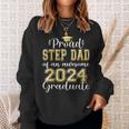 Super Proud Step Dad Of 2024 Graduate Awesome Family College Sweatshirt Gifts for Her
