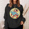 Superhero Cartoon Mouse In Red Cape Vintage Boomer Cartoon Sweatshirt Gifts for Her