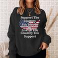 Support The Country You Live In The Country On Back Sweatshirt Gifts for Her