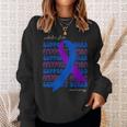 Support Squad Pediatric Stroke Awareness Purple Blue Ribbon Sweatshirt Gifts for Her