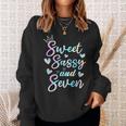 Sweet Sassy And Seven 7Th Birthday 7 Years Old Princess Girl Sweatshirt Gifts for Her