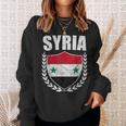 Syrien-Stolz-Flaggen-Sweatshirt mit Lorbeerkranz-Design Geschenke für Sie