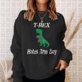 T-Rex Hates Arm Days Humorous Dinosaur Weight Lifting Sweatshirt Gifts for Her