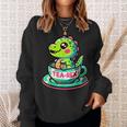 Tea-Rex Cute T-Rex Dinosaur Lover Kawaii Dino Sweatshirt Gifts for Her