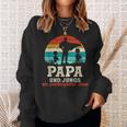 Team Papa Zwei Söhne Kinder Jungsatertag Bester Super Papa Sweatshirt Geschenke für Sie