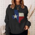 Texas State Map Flag Distressed Sweatshirt Gifts for Her