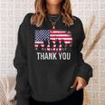 Thank You Us Flag Sweatshirt Gifts for Her