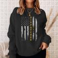 Thin Gold Line Flag American Usa Patriotic 911 Dispatcher Sweatshirt Gifts for Her