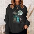 Three Donkeys Howl At Moon 3 Wolfs Wolves Parody Sweatshirt Gifts for Her