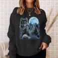 Three Wolf Howling And Moon Sweatshirt Gifts for Her