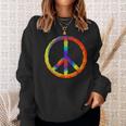 Tie Dye Peace Sign Peace Love Happiness Sweatshirt Gifts for Her
