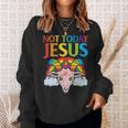Today Not Jesus Satan Goat Satanic Rainbow Satanism Sweatshirt Gifts for Her