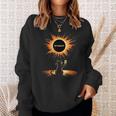 Total Solar Eclipse 2024 April 8 Cat America Totality Sweatshirt Gifts for Her