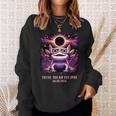 Total Solar Eclipse 2024 Axolotl Wearing Glasses Astronomy Sweatshirt Gifts for Her