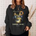 Total Solar Eclipse 2024 Caribou Maine Totality Cat Sweatshirt Gifts for Her