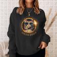 Total Solar Eclipse 2024 Cat With Sunglasses Sweatshirt Gifts for Her