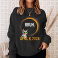 Total Solar Eclipse 2024 Cat Saying Bruh Meme Sweatshirt Gifts for Her