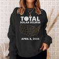 Total Solar Eclipse 2024 Party America Totality Usa Map Sweatshirt Gifts for Her