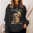 Total Solar Eclipse April 8 2024 Dog Golden Retriever Lover Sweatshirt Gifts for Her