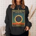 Total Solar Eclipse Dallas Texas Retro Totality 4 8 2024 Sweatshirt Gifts for Her