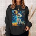 Total Solar Eclipse Maltese Dog Sweatshirt Gifts for Her