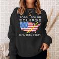 Total Solar Eclipse Path Totality America Map 8 April 2024 Sweatshirt Gifts for Her