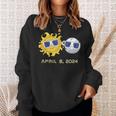 Total Solar Eclipse Sun And Moon 8 April 2024 Sweatshirt Gifts for Her