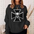 Totenkopf und Kreuz Herren Sweatshirt, Schwarzes Gothic Design Geschenke für Sie