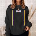 Trans Pride Transgender Equality Lgbt Flag Bow Tie Suspender Sweatshirt Gifts for Her