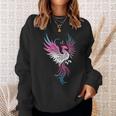 Transgender Phoenix Bird Trans Pride Flag Rising From Ashes Sweatshirt Gifts for Her