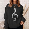 Treble Clef Orchestra Musical Instruments Vintage Music Sweatshirt Gifts for Her