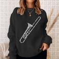 Trombone Vintage White Trombonist Sweatshirt Gifts for Her