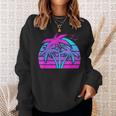 Tropical Vaporwave Hawaiian Palm Tree Hawaii Beach Edm Sweatshirt Gifts for Her