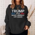 Trump 2024 Make Liberals Cry Again American Flag Sweatshirt Gifts for Her