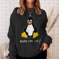 Tux Linux Penguin Sudo Rm -Rf Computer Science Sweatshirt Geschenke für Sie