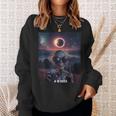 Ufos Alien Selfie With Solar 2024 Eclipse Wearing Glasses Sweatshirt Gifts for Her