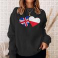 Uk Poland FlagHeart British Polish Love Cute Sweatshirt Gifts for Her
