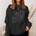 Urbanes Grafikdesign Sweatshirt mit moderner Kunstlinie, Schwarz Geschenke für Sie