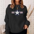 Us Airforce Star Roundel Distressed Veteran Sweatshirt Gifts for Her