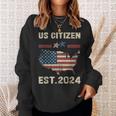 Us Citizen Est 2024 Immigrant New American Citizenship Party Sweatshirt Gifts for Her