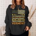 Us Flag American Total Solar Eclipse 2024 Burlington Vermont Sweatshirt Gifts for Her