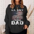 US NAVY Proud Dad With American Flag Veteran Day Sweatshirt Gifts for Her