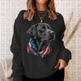 Usa 4Th Of July Black Patriotic American Labrador Retriever Sweatshirt Gifts for Her