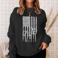 Usa Guns Weapons Flag Rifles Stripes Military White Sweatshirt Gifts for Her