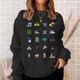 Vacaciones Turista Traductor Icono Deiaje Barrera Lingüíst Camisa de entrenamiento Regalos para ella