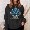 Victims Rights Awareness Victim Of Crime Blue Ribbon Rainbow Sweatshirt Gifts for Her